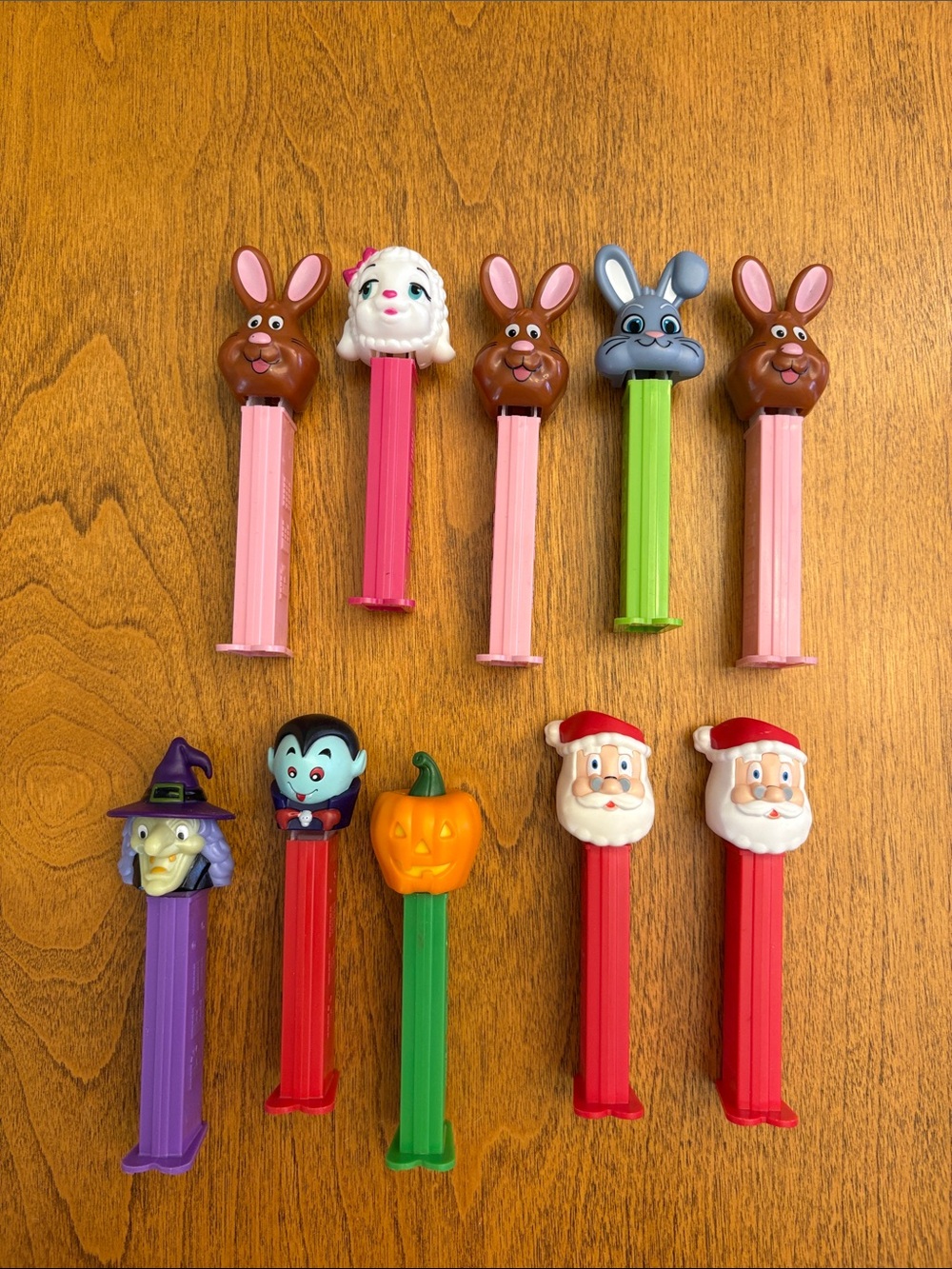 Assorted Holiday & Character Candy Dispensers - Pastel Pink, Red, Green, Purple
